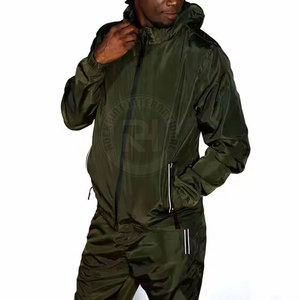 Ensemble survêtement d'hiver personnalisé pour homme, coupe-vent à capuche respirant et léger de haute qualité avec motif uni, faible MOQ, vente chaude - Product Image 6