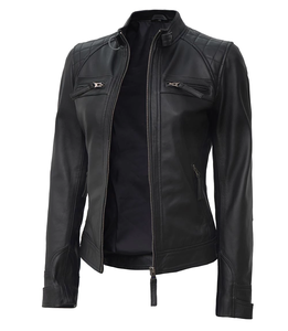 Chaquetas vaqueras de alta calidad 2025 de calidad superior para mujeres y hombres, chaqueta de cuero Bomber negra con algodón 2025 - Product Image 1