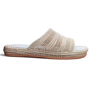 Sandales plates en paille et raphia marocaines à bout fermé, faciles à enfiler, respirantes, tendance estivale, doublure en cuir véritable, perles artisanales faites à la main - Product Image 2