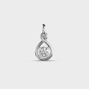 Pendentif solitaire en diamant Infinity Twist en argent sterling 925 massif - Product Image 1