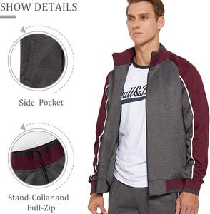 Ensemble de survêtement 2 pièces pour homme, personnalisé, imprimé, avec strass, fermeture éclair intégrale, léger, respirant, coupe-vent, 100 % polyester - Product Image 3