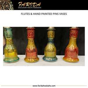 Ensemble de flûtes en laiton massif égyptien de haute qualité Offre Spéciale moyen un niveau Shisha peint à la main épingles Vases Laque Technics verre - Product Image 4