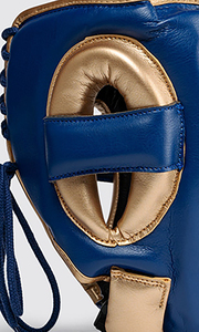 อุปกรณ์ป้องกันศีรษะสำหรับชกมวยหนังแท้สีฟ้า - Product Image 6