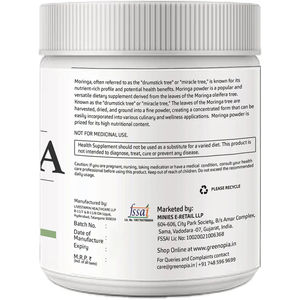 Poudre de feuilles de Moringa GreenOpia, superaliment ayurvédique pour l'immunité, la détoxification et l'énergie, 200 grammes - Product Image 6