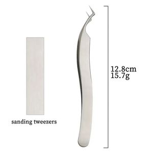 Ustom-Pinzas de forma curvada con logo para extensiones de pestañas, pinzas de extensión de pestañas con punta de fibra, Etiqueta Privada - Product Image 5