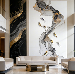 Panneaux muraux modernes en cristal de carbone en placage de bois PVC pour une décoration intérieure rapide Caractéristique imperméable pour une réparation sans couture d'hôtel - Product Image 1