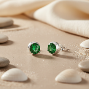Boucles d'oreilles clous vintage tendance en argent 925 avec diamant taille émeraude, motif goutte d'eau vert émeraude taille poire, bijoux pour femme, cadeau - Product Image 2