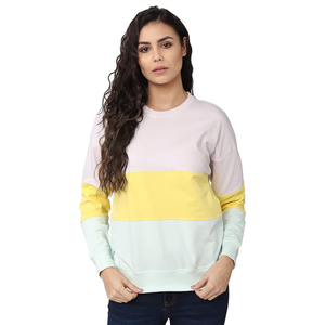 Sudadera de cuello redondo de gran tamaño de manga larga personalizada de alta calidad para mujer, gran oferta, Jersey a rayas para tela de punto de invierno - Product Image 4