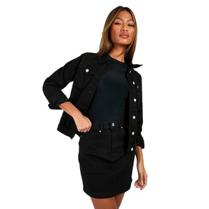 Veste d'hiver décontractée en tricot respirant et imperméable pour femme, robuste, lavée, coupe oversize avec poches utilitaires boutonnées - Product Image 1