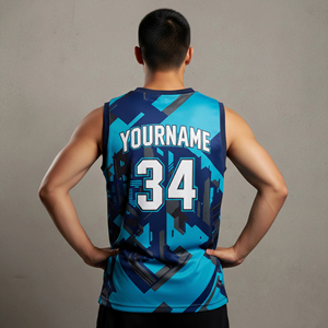 Maillot de basket-ball pour hommes de haute qualité, en gros, unisexe, personnalisé, imprimé par sublimation, taille plus, respirant, col en V, 100% polyester - Product Image 6