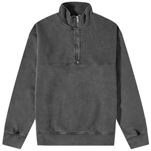 Sudadera térmica de gran tamaño con logotipo personalizado lavado ácido 100% algodón media cremallera sudaderas con capucha para hombre Sudadera con capucha y cremallera - Product Image 1