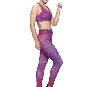 Haute qualité à la mode femmes Yoga Fitness Sportswear côtes vêtements de sport costume de sport solide 2 pièces Fitness ensemble pour femmes filles - Product Image 2