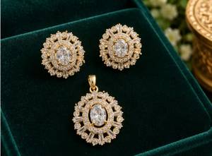 Juego de Collar y Aretes Étnicos con Flores, Chapados en Oro y Aleación de Cobre, para Mujer, para Bodas, Marca TISHYA - Product Image 3