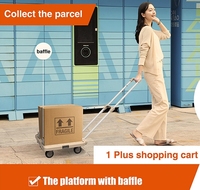Chariot de courses pliable en plastique portable avec roues pivotantes lisses, tissu imperméable pour le rangement et les outils, voyage et usage quotidien