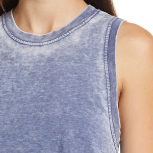 Camiseta Deportiva de Algodón Orgánico con Logotipo Personalizado 2026, Camiseta Informal para Mujer con Lavado Ácido, Camiseta Corta con Bordado 3D - Product Image 3