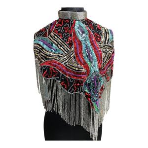 2025 Beaded <b>Sequins</b> Cape 100% Cotton Fabric Best Price From India - Product Image 1