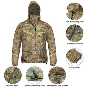Combinaison de pluie d'hiver imperméable respirante en softshell à imprimé camouflage unisexe, combinaison de chasse coupe-vent, cuissardes de pêche - Product Image 3