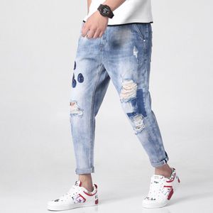 กางเกงยีนส์รัดรูปขายาวสำหรับผู้ชายกางเกงยีนส์ทรงสลิมฟิตแบบลำลองคุณภาพสูงปรับแต่งได้ - Product Image 2