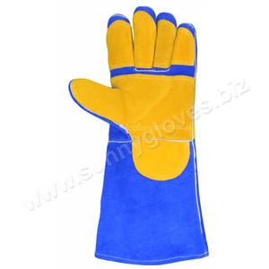 Guantes de Soldadura Sunny Gloves de Manga Larga, Resistentes al Calor, de Piel de Vacuno, con Protección Contra Salpicaduras de Metal Fundido y Protección para el Pulgar - Product Image 2