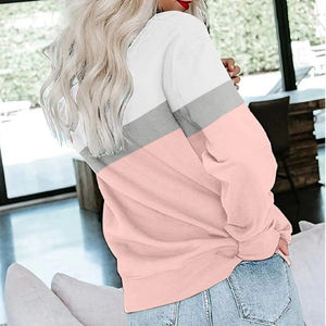 Ras du cou 100% Polyester solide décontracté Top qualité élégant Jogging porter pull taille sweat chemise à la mode femmes sweat - Product Image 4