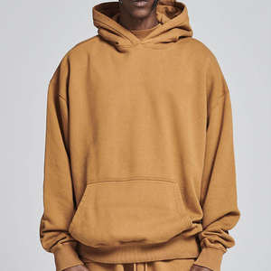 Hombres de alta calidad 100% algodón grueso pesado francés Terry Fleece pulóver con capucha personalizado de gran tamaño Drop Shoulder Hoodies para hombres - Product Image 5