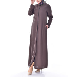 Abaya pour femmes en tissu islamique de haute qualité robe musulmane islamique femmes Abaya grande taille robes musulmanes personnalisées entièrement fermeture à glissière - Product Image 2