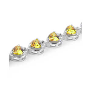 <b>Citrine</b> Heart Shaped Zirconia <b>Bracelet</b> with White Accents - Product Image 1