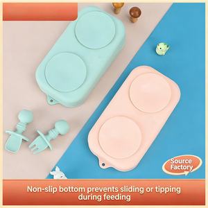 XHJ Kids Large-Capacity 720ml Silicone Travel <b>Lunch</b> <b>Box</b> Suction Base Leak-Proof BPA-Free Baby Food Container Plate 12 Months - Product Image 5