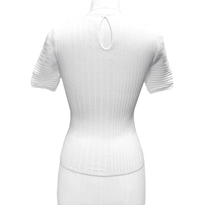 SS23 Pull à manches bouffantes décontracté sans manches pour femmes, polyester viscose personnalisé, coupe confortable avec nœud torsadé, design à l'avant, printemps - Product Image 2