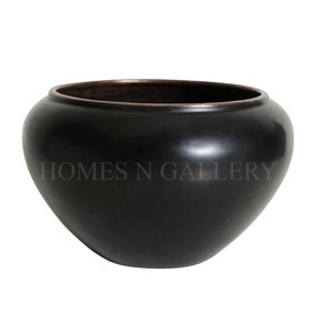 Vintage Mid Century <b>Old</b> Century Style hand <b>crafted</b> patina Brass footed with handles Planters Pots At Low Price Made In India - Product Image 5