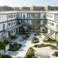 Maisons conteneurs en acier préfabriquées sur mesure avec panneaux sandwich double couche pour chambre, salon, logement étudiant et école
