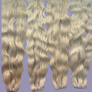 Bundles de cheveux humains à trame unique blonde 613 bon marché-Extensions Remy indiennes brutes Style ondulé soyeux doux et respectueux de la décoloration - Product Image 4