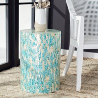 Tabouret en nacre de luxe nordique, tendance actuelle, accessoires d'intérieur vintage, mosaïque, tabourets faits à la main