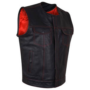 Gilet en cuir pour homme fabriqué en usine avec fermeture éclair et boutons-pression, disponible dans toutes les couleurs et tailles - Product Image 3