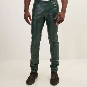 Pantalones de piel de oveja para hombre de la mejor calidad, color personalizado, estilo callejero, precio bajo, los últimos pantalones de cuero a la venta - Product Image 4