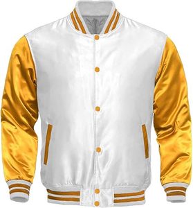 Veste universitaire en satin pour hommes pour le baseball saison d'hiver Letterman Satin CollegeBaseballjacket pour hommes vente en gros - Product Image 3