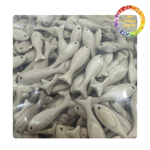 Poisson en bois fait à la main à partir de matériaux naturels | pour décoration murale et idée cadeau | origine Viet Nam - Product Image 1