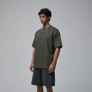 Men's Super Heavyweight 100% Cotton Worsted <b>Fabric</b> Loose Fit Front Silk Screen Printed Quick Dry Breathable Anti-Pilling - Product Image 3