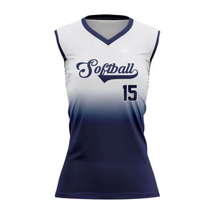 Maillot de softball sans manches durable 100 % polyester écologique à col en V pour l'entraînement et les matchs – Élégant - Product Image 1