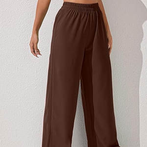 Pantalones de Mujer a la Moda, Hechos a Medida, Nuevo Modelo, Lona Sólida, Cintura Elástica, Frente Plano, Tendencia 2025 - Product Image 6