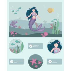 Alfombrilla de Escritorio Estilo Sirena, Adorable Diseño de Mundo Submarino - Product Image 2