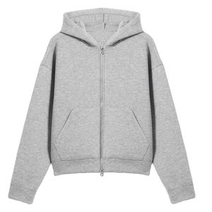 Sweat à capuche zippé pour homme avec poche kangourou, tissu doux au toucher, étiquette personnalisée disponible, 100% coton, épaules tombantes, sweats à capuche zippés pour homme - Product Image 3