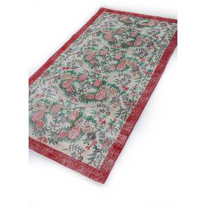 Tapis en laine vert vintage 9x12 noué à la main, motif floral, pour la décoration de la maison, salon, couloir, idéal pour les adolescents - Pae-2351 - Product Image 2