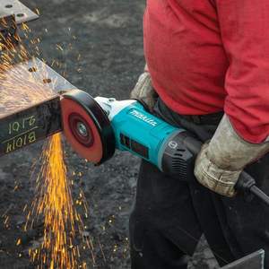 Miniamoladora angular inalámbrica profesional de 7 pulgadas con freno AFT, rosca de husillo M14 y palanca deslizante con gatillo para pulido - Product Image 2