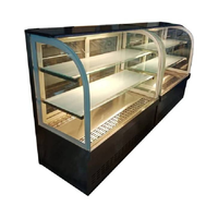 Comptoir de présentation en verre avec éclairage LED |   Vitrine personnalisable en acier inoxydable robuste, étanche, avec dos miroir et facile à nettoyer
