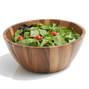 Cuencos de madera de acacia natural hechos a mano, cuenco para servir frutas y ensaladas de alta calidad, mesa de madera ecológica, juegos de comedor - Product Image 1