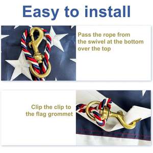 4pcs Pack 3.5 Inch Metal Swivel <b>Hook</b> Flag <b>Clips</b> for Flagpole Rope Outdoor Pet Leash Key Chain Clothlines Display Accessories - Product Image 3