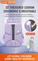 SUN EIGHT Sac à dos d'école primaire de 17 pouces pour filles et garçons, cartable ergonomique imperméable avec pochette à paillettes, modèle 22295-A