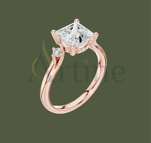 Joyas frescas Anillo de compromiso de diamantes de moissanita de oro sólido de 14 quilates para mujer Diseño vintage - Product Image 1