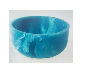 ชามเรซินพรีเมี่ยม Tradnary สีน้ําเงินสําหรับเสิร์ฟอาหารการออกแบบเคลือบเงาสีเหลืองทรงกลมชามออกแบบขนาดเล็ก - Product Image 1